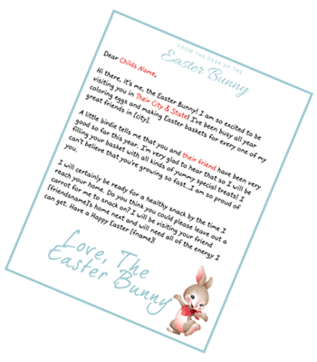 Personalized Letter from The Easter Bunny