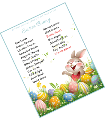 Easter Bunnies Nice List