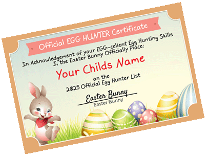 Official Egg Hunter Certificate