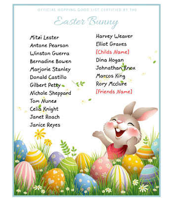 Easter Bunnies Nice List